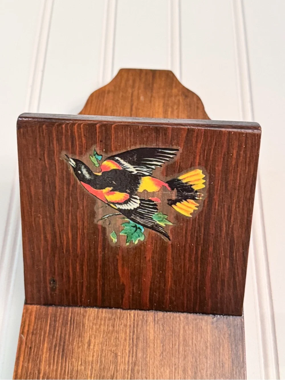 Vintage Wooden Bird Mail Organizer